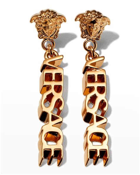 men versace stud earrings|Versace earrings medusa.